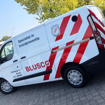 Belettering bestelbus - Blusco