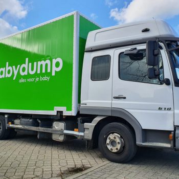 Belettering bakwagen Babydump